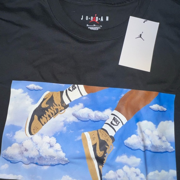 Jordan Other - Jordan Black Tee with Sneaker and Blue Graphic